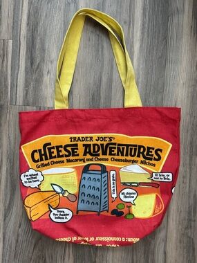 Trader Joe's Special Edition Cheese Adventures Tote Bag - Red & Yellow
